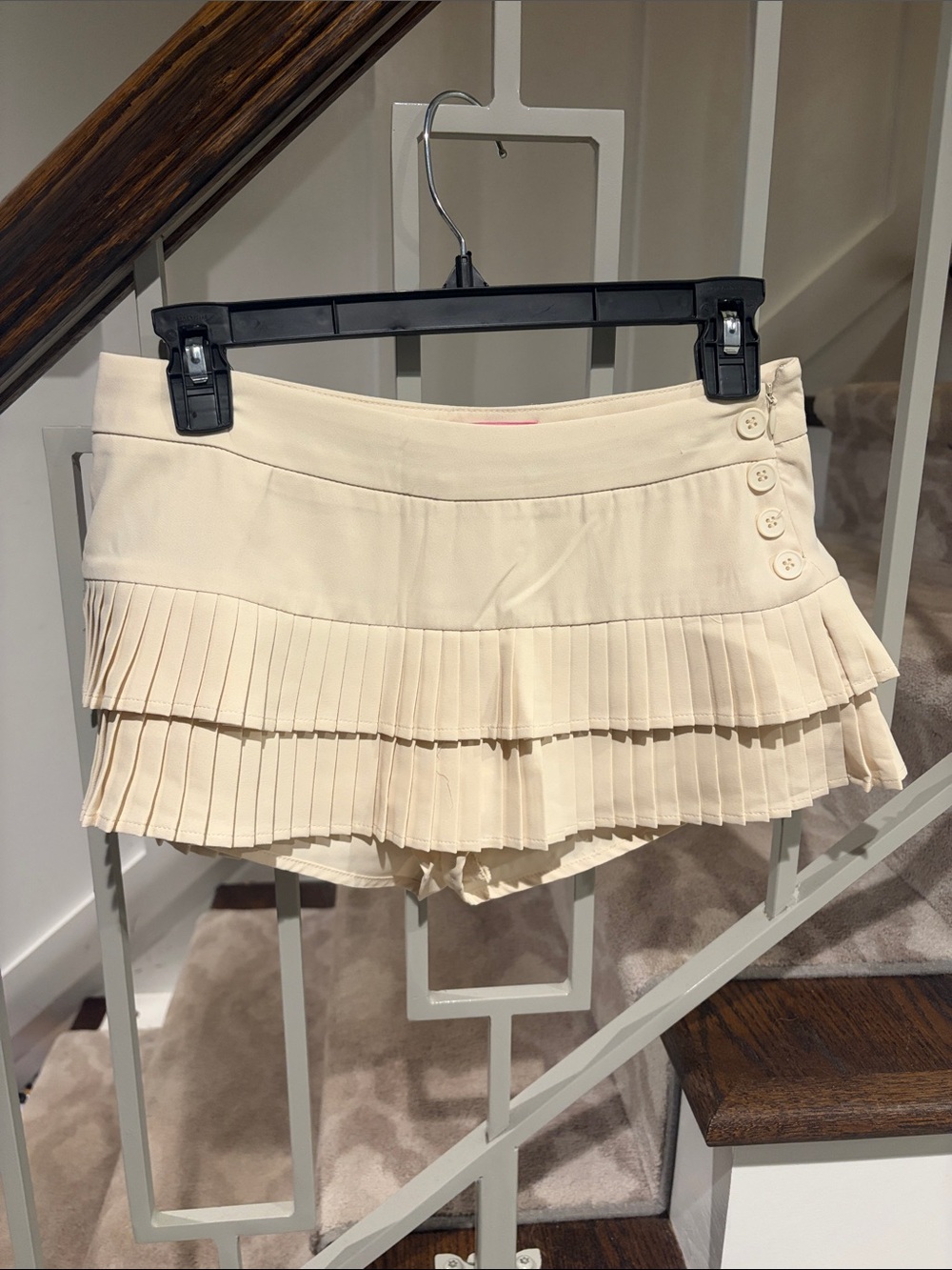 Edikted Cream Skort with Pink Label